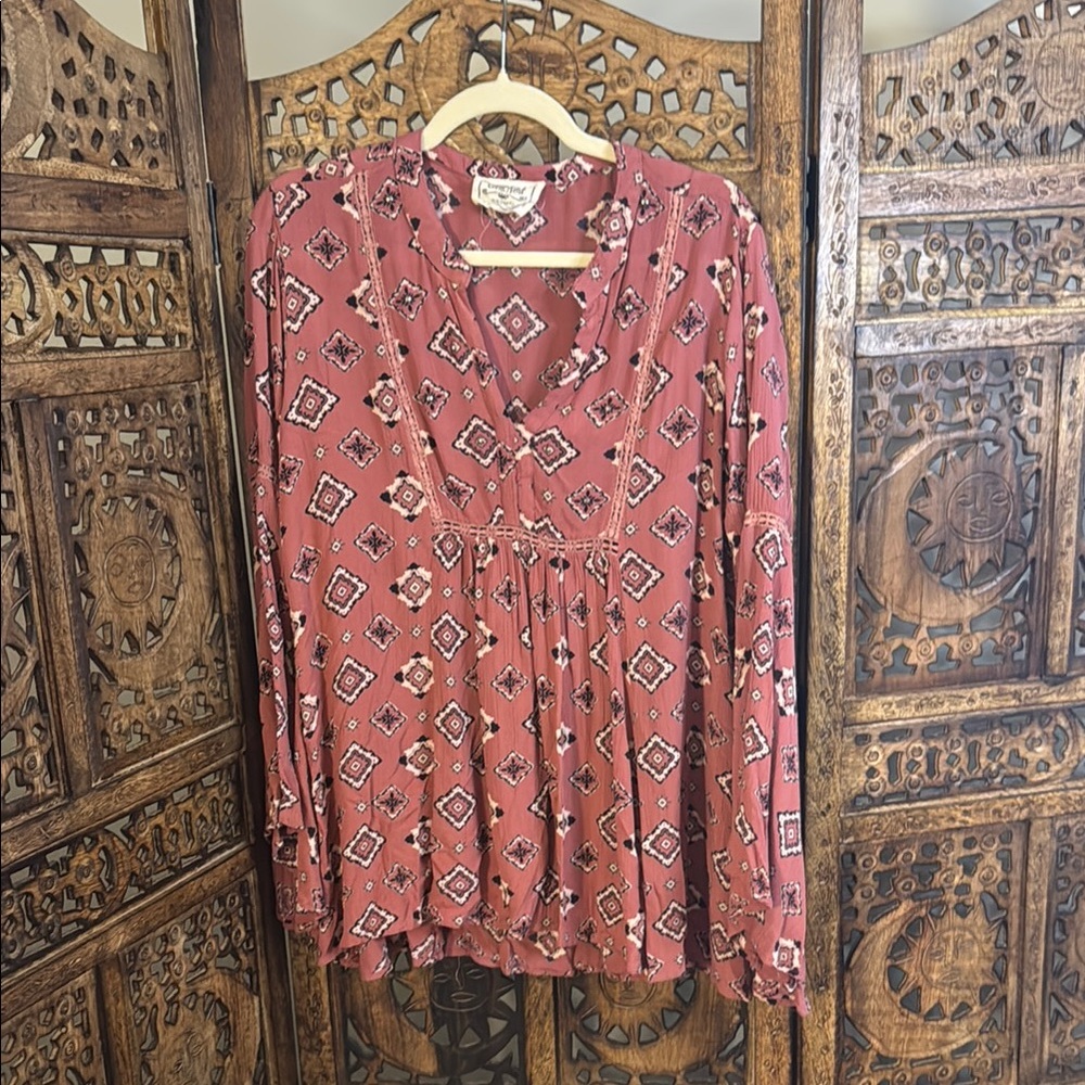 Bohemian Rust Blouse - Picture 1 of 4